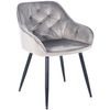 Clp Silla Para Salón Cassis En Terciopelo Gris Claro 58x56x81 Cm