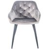 Clp Silla Para Salón Cassis En Terciopelo Gris Claro 58x56x81 Cm