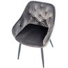 Clp Silla Para Salón Cassis En Terciopelo Gris Oscuro 58x56x81 Cm