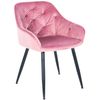 Clp Silla Para Salón Cassis En Terciopelo Rosa 58x56x81 Cm