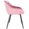 Clp Silla Para Salón Cassis En Terciopelo Rosa 58x56x81 Cm