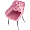 Clp Silla Para Salón Cassis En Terciopelo Rosa 58x56x81 Cm