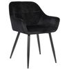 Clp Silla De Salón Emia En Terciopelo Negro 61x56.5x84 Cm