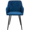 Clp Silla De Comedor Shila Terciopelo Azul 44x47x84 Cm