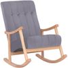 Clp Silla Mecedora Saltillo En Terciopelo Natural/gris 92x62x98 Cm