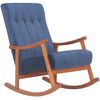 Clp Silla Mecedora Saltillo En Terciopelo Nogal/azul 92x62x98 Cm