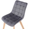 Clp Silla De Comedor Passaic En Terciopelo Gris 61x46x82 Cm