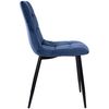 Clp Juego De 4 Sillas De Comedor Tilde En Tela O Terciopelo Azul 52x45x88 Cm