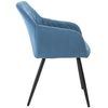 Clp Juego De 4 Sillas De Comedor Shila En Tela O Terciopelo Azul 44x47x84 Cm