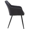 Clp Juego De 4 Sillas De Comedor Shila En Tela O Terciopelo Negro 44x47x84 Cm