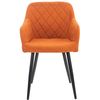 Clp Juego De 4 Sillas De Comedor Shila En Tela O Terciopelo Naranja 44x47x84 Cm