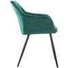 Clp Juego De 4 Sillas De Comedor Shila En Tela O Terciopelo Verde 44x47x84 Cm