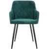 Clp Juego De 4 Sillas De Comedor Shila En Tela O Terciopelo Verde 44x47x84 Cm