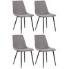 Clp Juego De 4 Sillas De Comedor Telde Tapizadas En Tela Gris 57x45x83 Cm