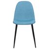 Clp Juego De 4 Sillas De Comedor Napier Tela Azul 51x44x88 Cm