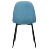 Clp Juego De 4 Sillas De Comedor Napier Tela Azul 51x44x88 Cm