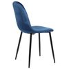 Clp Juego De 4 Sillas De Comedor Napier Terciopelo Azul 51x44x88 Cm