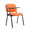 Clp Set De 4 Sillas Confidente Ken Con Mesa Extensible Para Escritura Simil Cuero Naranja 71x53x81 Cm