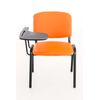 Clp Set De 4 Sillas Confidente Ken Con Mesa Extensible Para Escritura Simil Cuero Naranja 71x53x81 Cm