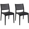 Clp Set De 2 Sillas De Jardín Ares Plástico Negro 48x48x82 Cm