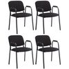 Clp Set De 4 Sillas De Confidente Ken Pro En Tela Negro 55x53x79 Cm