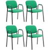 Clp Set De 4 Sillas De Confidente Ken Pro En Tela Verde 55x53x79 Cm