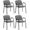 Clp Set De 4 Sillas Confidente Ken Pro En Polipiel Simil Cuero Gris 55x53x79 Cm