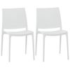 Clp Set De 2 Sillas Apilables Maya Plástico Blanco 50x44x81 Cm