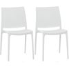 Clp Set De 2 Sillas Apilables Maya Plástico Blanco 50x44x81 Cm