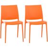 Clp Set De 2 Sillas Apilables Maya Plástico Naranja 50x44x81 Cm