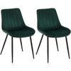 Clp Set De 2 Sillas De Comedor Rahden En Terciopelo Verde 61x46x82 Cm