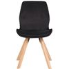 Clp Silla De Salón Luna Con Asiento Acolchado Terciopelo Negro 58x49x87.5 Cm