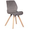 Clp Silla De Salón Luna Con Asiento Acolchado Terciopelo Gris 58x49x87.5 Cm