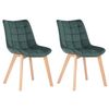 Clp Set De 2 Sillas De Comedor Passaic En Terciopelo Verde 61x46x82 Cm