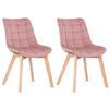 Clp Set De 2 Sillas De Comedor Passaic En Terciopelo Rosado 61x46x82 Cm