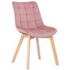 Clp Set De 2 Sillas De Comedor Passaic En Terciopelo Rosado 61x46x82 Cm