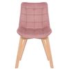 Clp Set De 2 Sillas De Comedor Passaic En Terciopelo Rosado 61x46x82 Cm