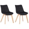 Clp Set De 2 Sillas De Comedor Passaic En Terciopelo Negro 61x46x82 Cm