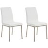 Clp Set De 2 Sillas De Comedor Colmar Simil Cuero Blanco 50x40x88 Cm