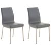 Clp Set De 2 Sillas De Comedor Colmar Simil Cuero Gris 50x40x88 Cm