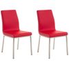 Clp Set De 2 Sillas De Comedor Colmar Simil Cuero Rojo 50x40x88 Cm