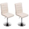 Clp Set De 2 Sillas De Comedor Peking Simil Cuero Crema 59x43x90 Cm