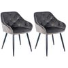 Clp Set De 2 Sillas Para Salón Cassis En Terciopelo Gris Oscuro 58x56x81 Cm