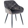 Clp Set De 2 Sillas Para Salón Cassis En Terciopelo Gris Oscuro 58x56x81 Cm