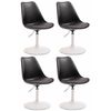 Clp Set De 4 Sillas De Comedor Maverick Con Pie De Trompeta Plástico Negro 57x48x76 Cm