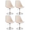 Clp Set De 4 Sillas Lounge Maverick En Polipiel Simil Cuero Crema 57x48x76 Cm