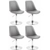 Clp Set De 4 Sillas Lounge Maverick En Polipiel Simil Cuero Gris 57x48x76 Cm