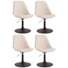 Clp Set De 4 Sillas Lounge Maverick En Polipiel Simil Cuero Crema 57x48x76 Cm