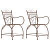 Clp Set De 2 Sillas De Jardín Sheela Metal Marrón Antiguo 60x48x88 Cm