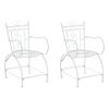 Clp Set De 2 Sillas De Jardín Sheela Metal Blanco 60x48x88 Cm